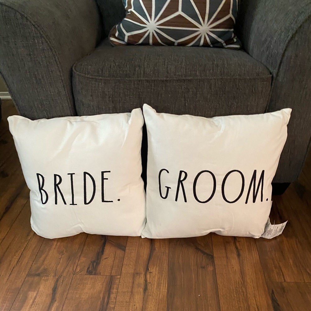 Rae Dunn bride groom decorative pillows